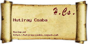 Hutiray Csaba névjegykártya