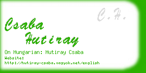csaba hutiray business card
